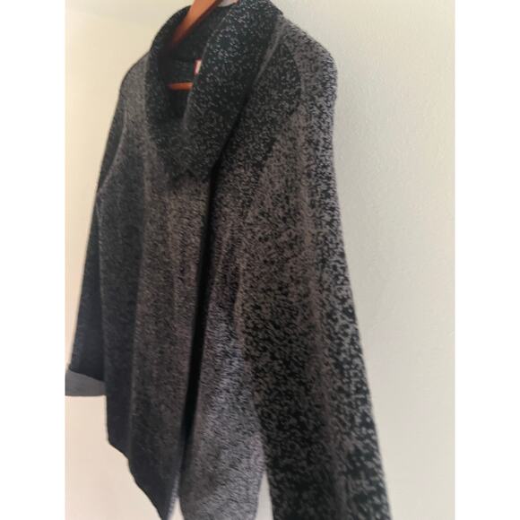 Beyond Threads 100% Baby Alpaca Sweater Jacket Black Gray Speckled Ombre Med JL - Picture 4 of 8